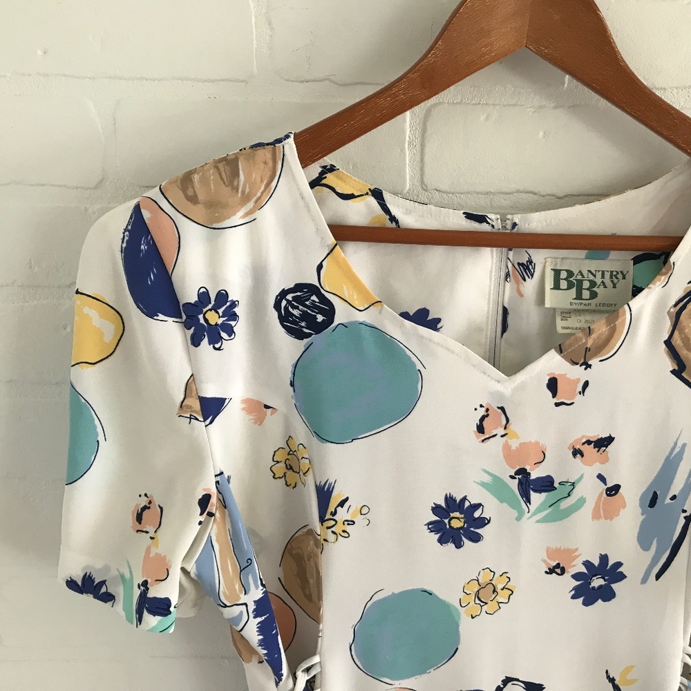 Vintage Bantry Bay Fun Floral and dots Summer Dress Women Size 14